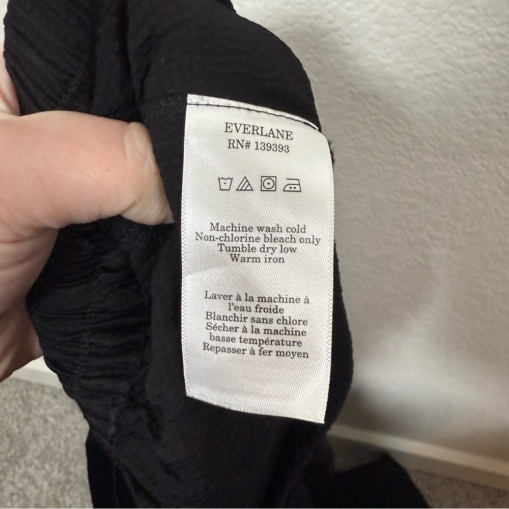 Everlane Women’s Wide Leg Pull On Crinkle Pants Black Size S - Picture 9 of 12